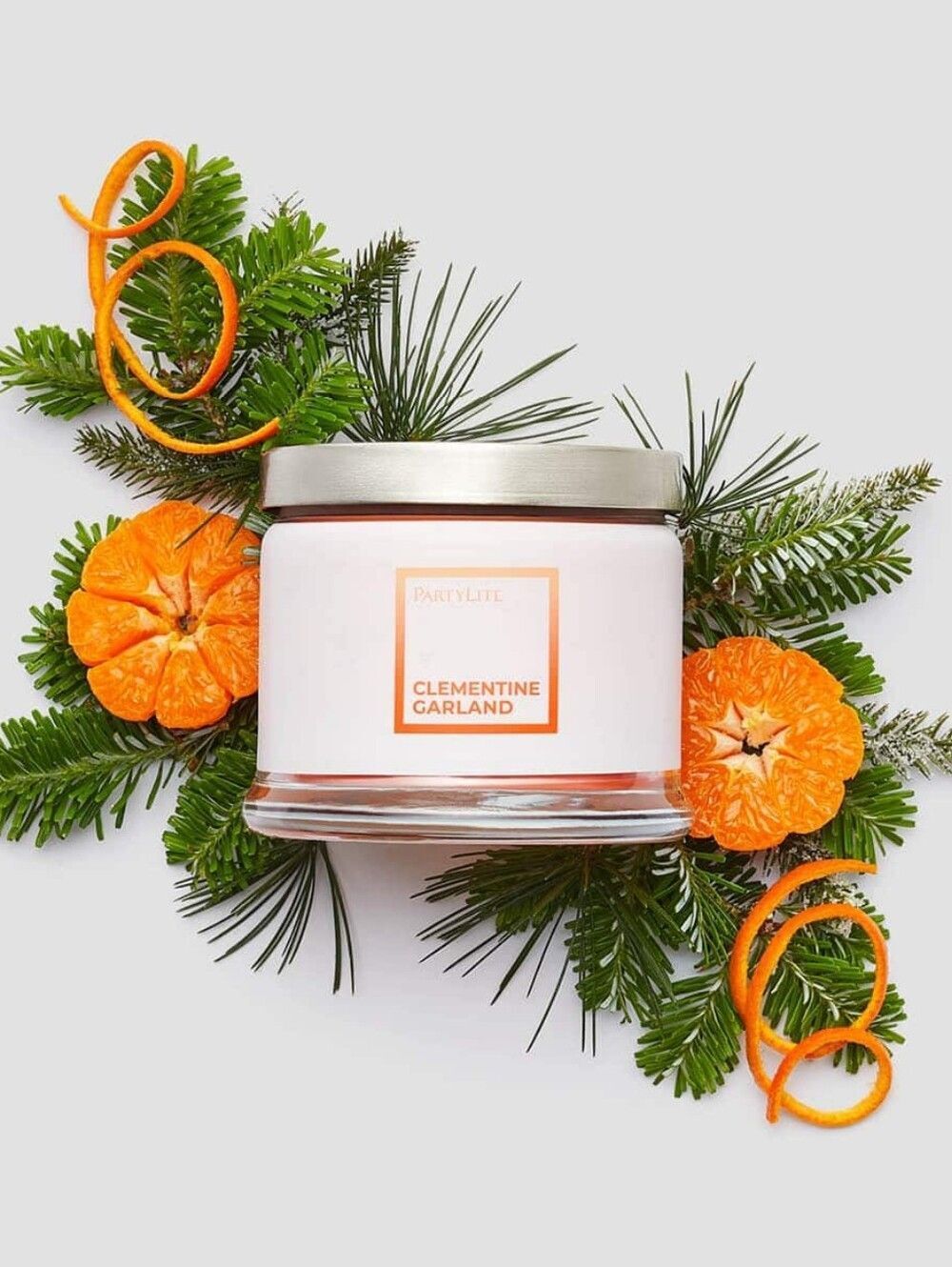 🔸️NIB PartyLite Clementine Garland 3-Wick Jar Candle